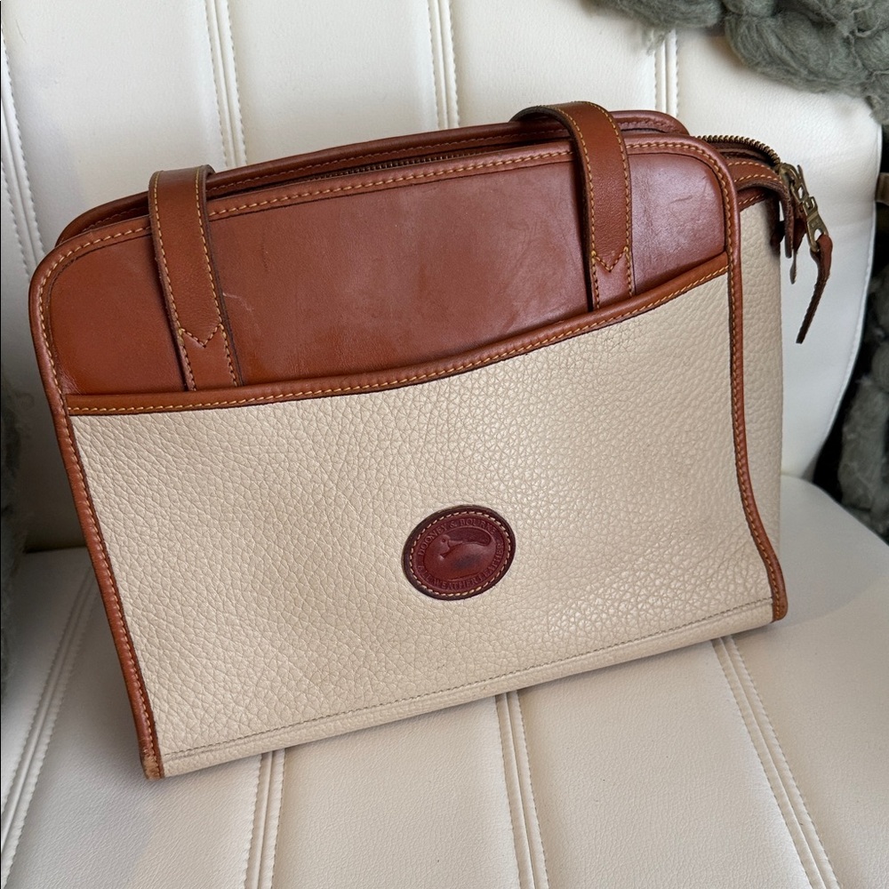 Dooney & Bourke Tan and Brown Shoulder Bag